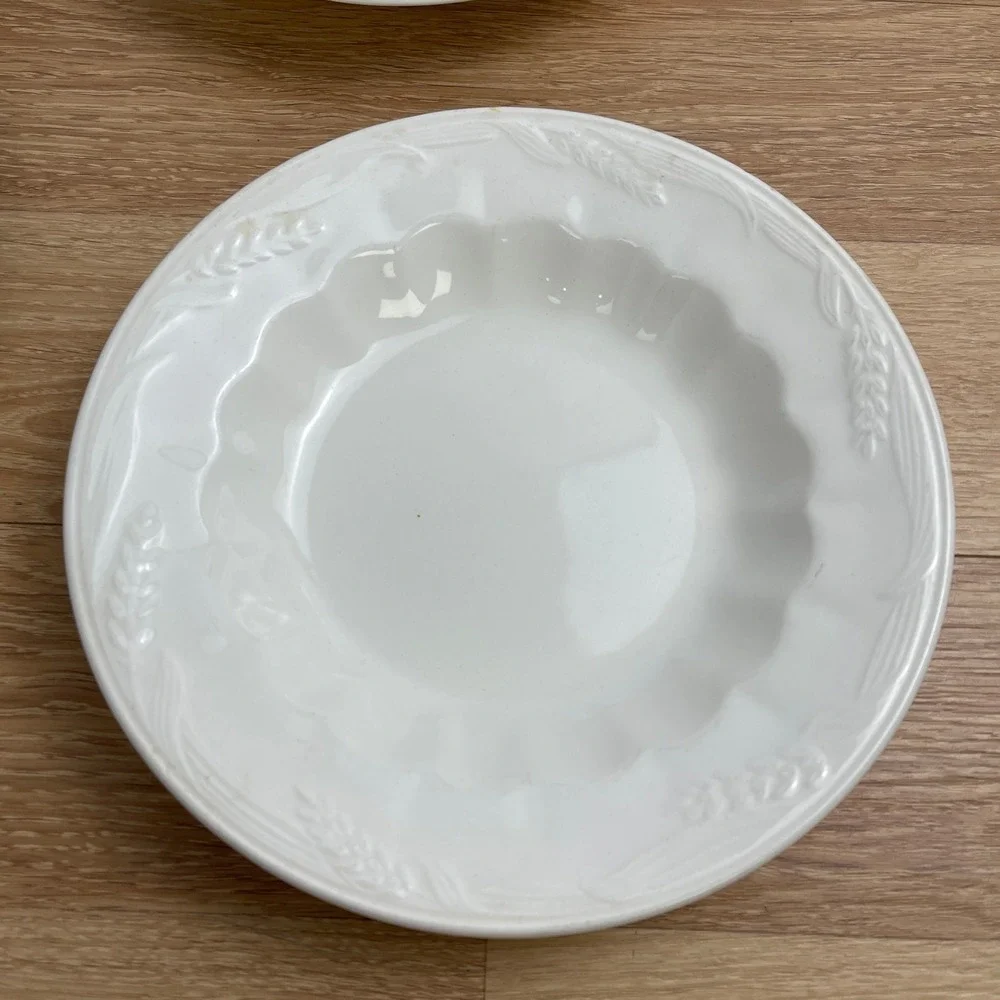Royal Staffordshire Ironstone Wilkinson Ltd England Wheat Soup Bowls Set of 4